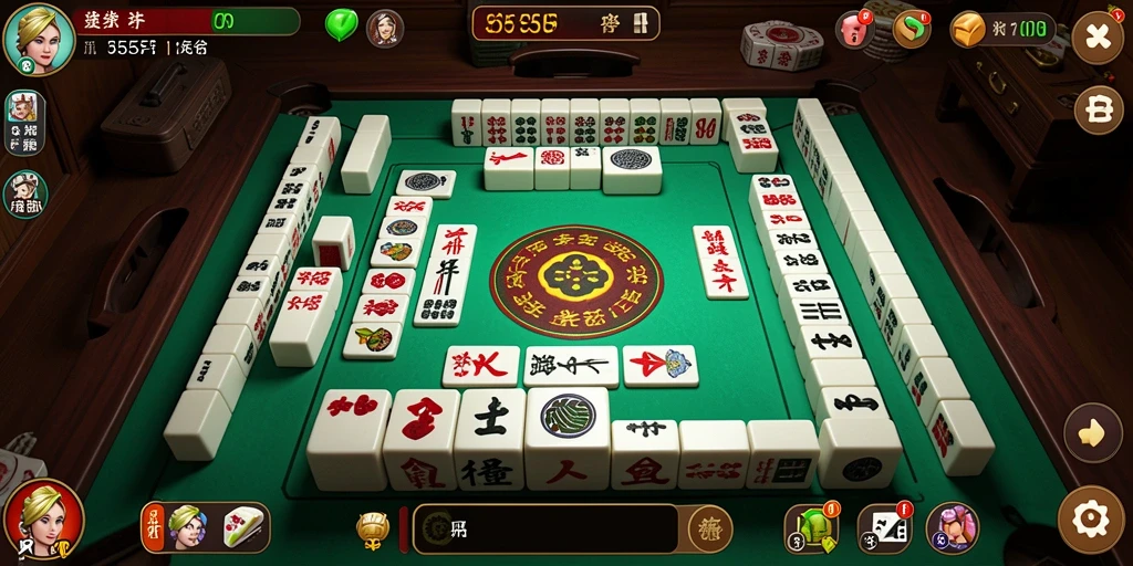 Tampilan gameplay Mahjong yang menarik dan penuh warna di 555F.
