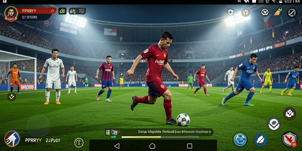 Tampilan gameplay <strong>PPRRYY</strong> yang menakjubkan dalam aksi sepak bola yang seru.