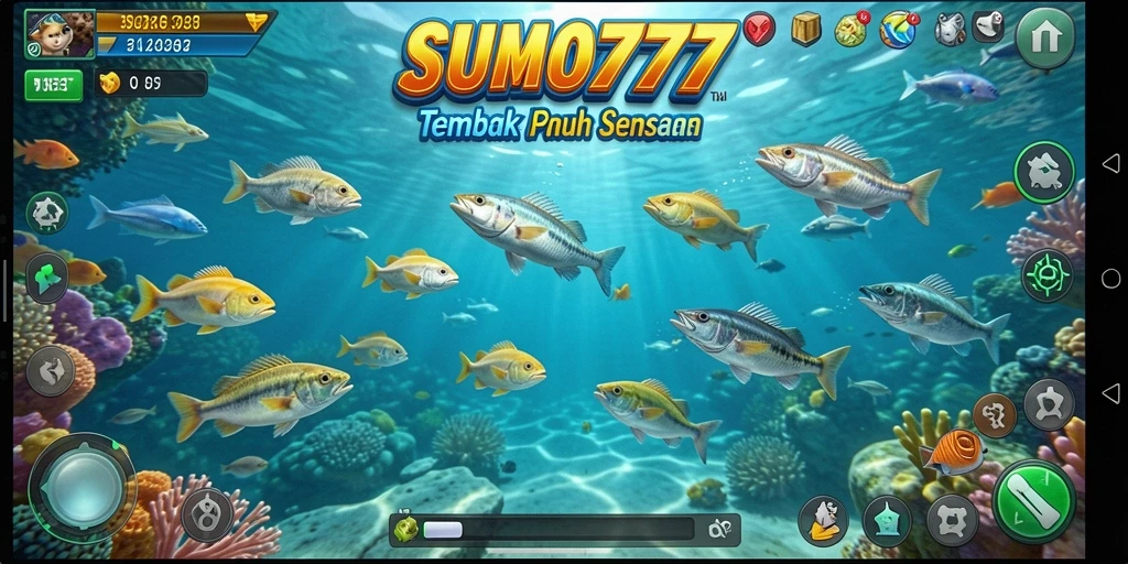 Tampilan gameplay menarik dari SUMO777 yang penuh aksi Tembak Ikan.